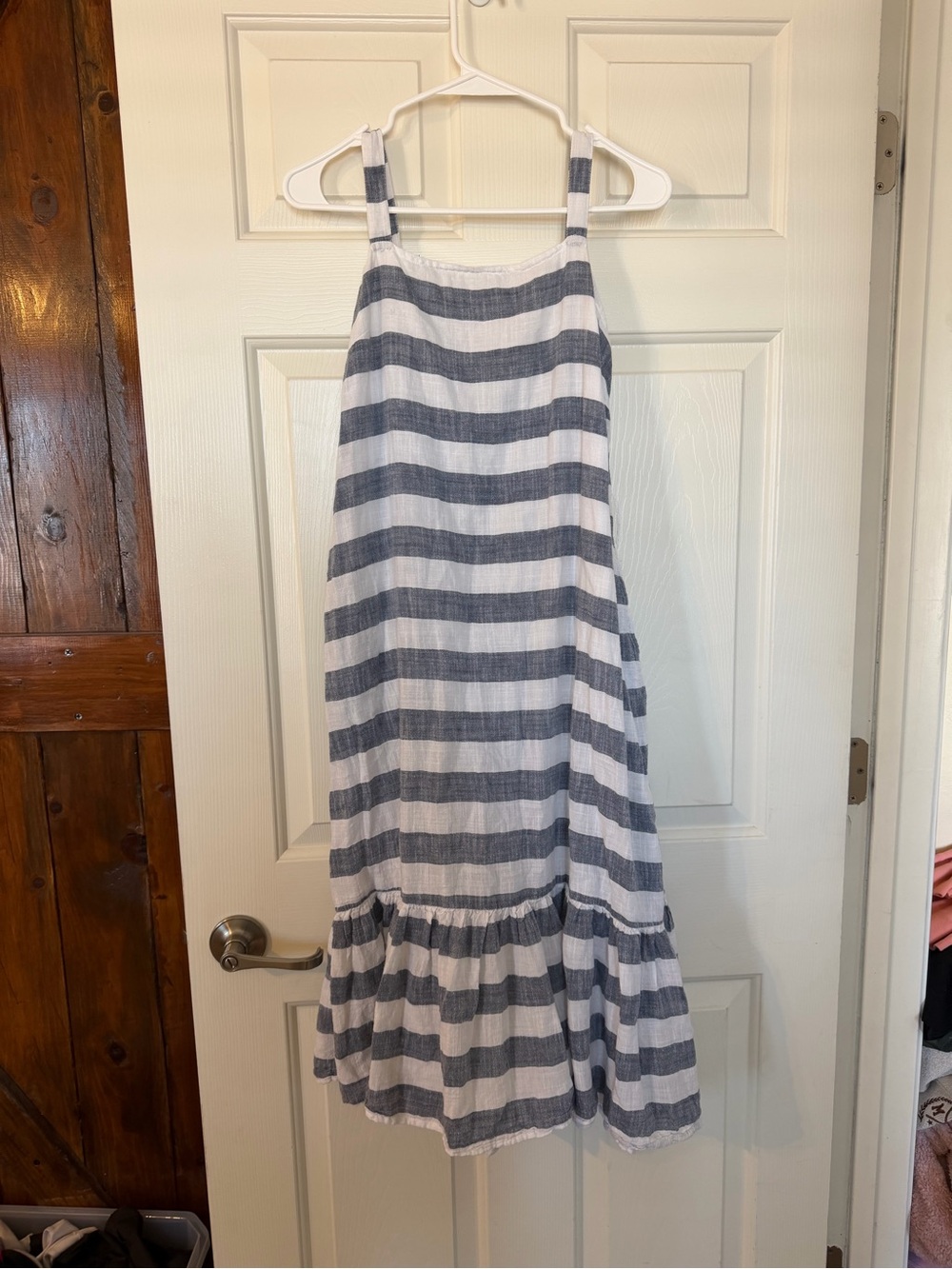 Chelsea & Theodore Striped Tiered Flounce Ruffle Hem Sundress - size S
